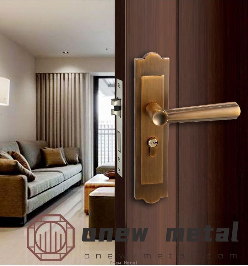 Exterior Door Lever Lockset with Single Cylinder Deadbolt Black Door Handle with